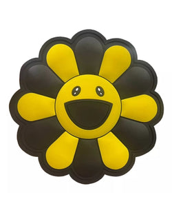 Happy Flower Black & Yellow Coaster
